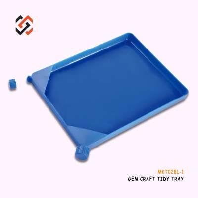 Anti-Static Diamond Painting Accessories Tool Blue Craft Tidy Tray MKT028L-1 Plastic Funnel Tray Beads Container