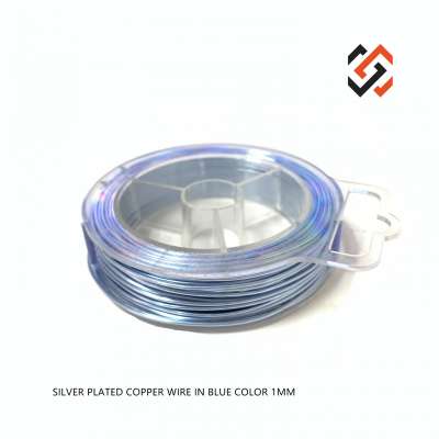 Metal Wire Silver Plated Copper Wire 1.0mm Blue Color Craft Copper Wire Jewelry Making Beading Tool