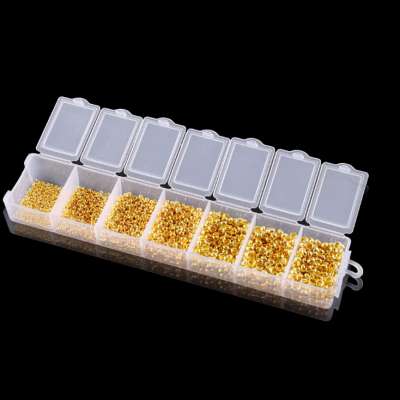 Nail Packaging Box Clear Plastic Bead Storage Box BX007-1 PP Bead Organizer press on nail packaging Grids storage Box